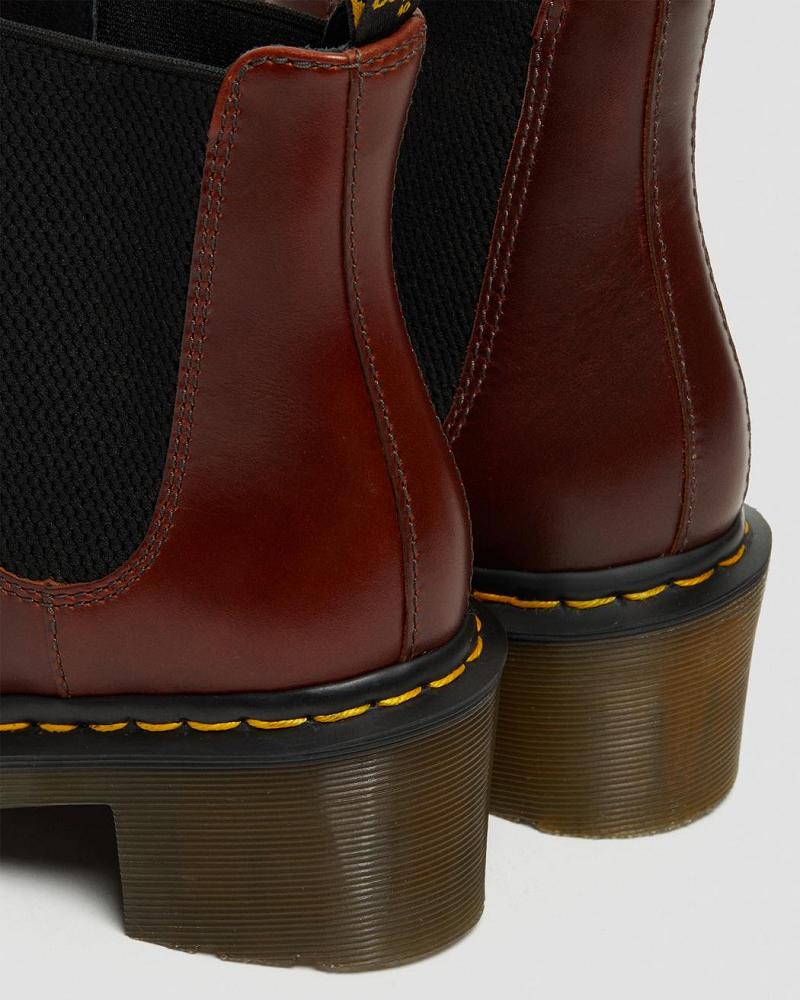 Dr Martens Cadence Leren Hak Enkellaars Dames Bruin | NL 716NWY